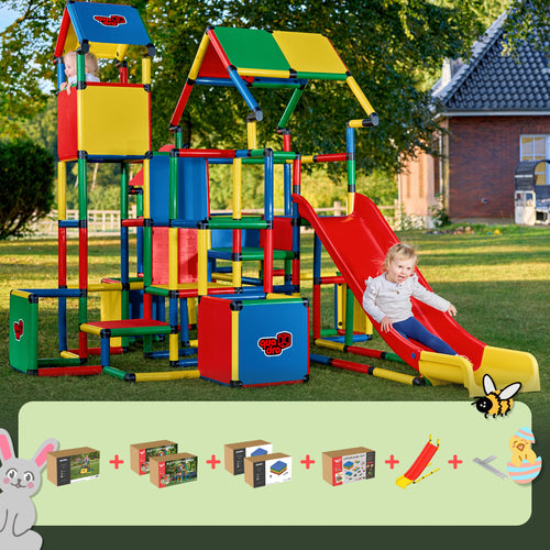 Climbing Parkour + 2x Climbing Pyramid + Upgrade Kit + Panel Set S + Panel Set XXL + Modular Slide + QUADRO Pro Screw Key