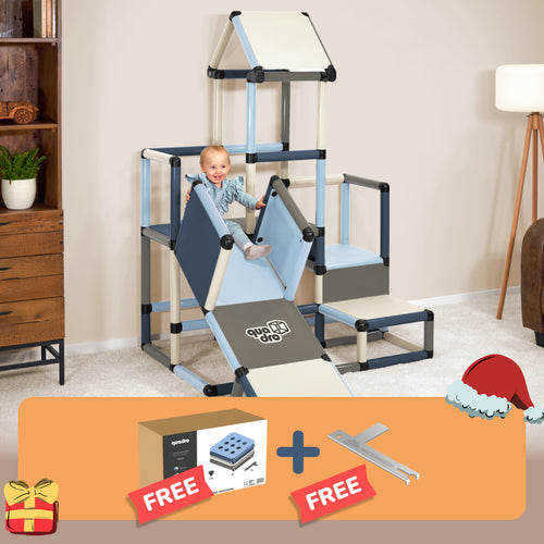 Climbing Pyramid Petrol + Upgrade Kit Petrol + Hole Panel Set S Petrol + QUADRO Pro Screw Key