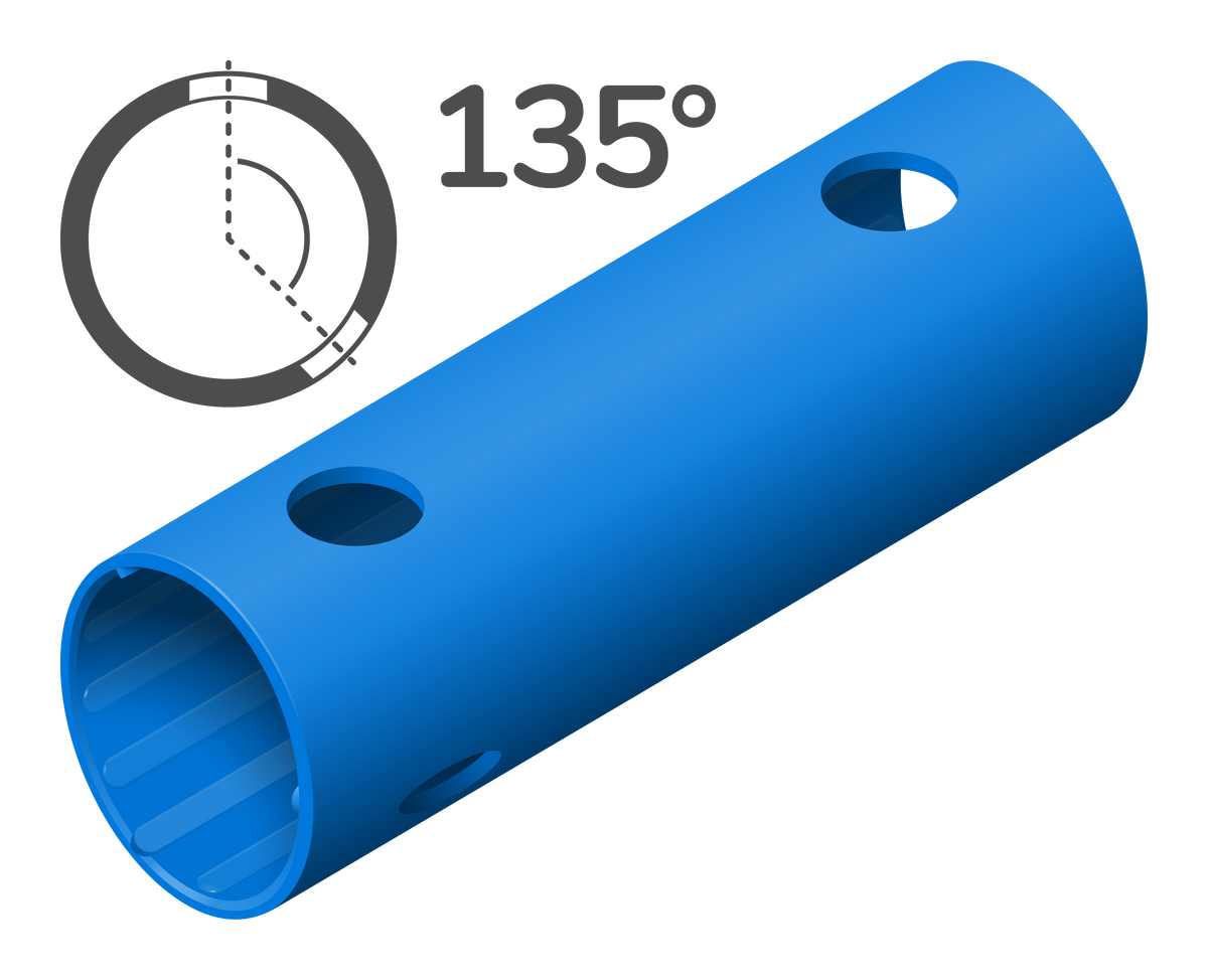 Tube 15 cm 135° (3 trous)