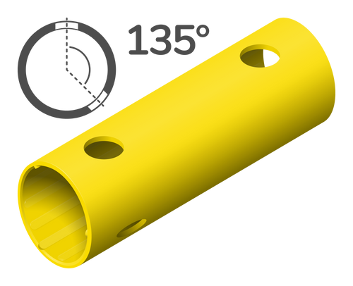 Tube 15 cm 135° (3 holes)