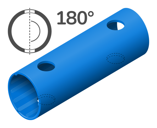 Tube 15 cm 180° (4 holes)