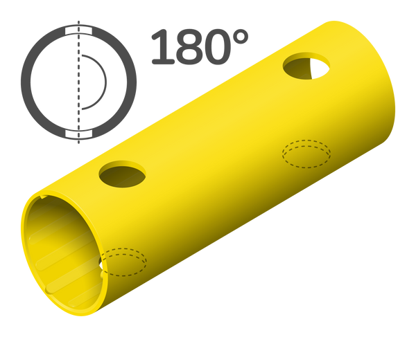 Tube 15 cm 180° (4 holes)
