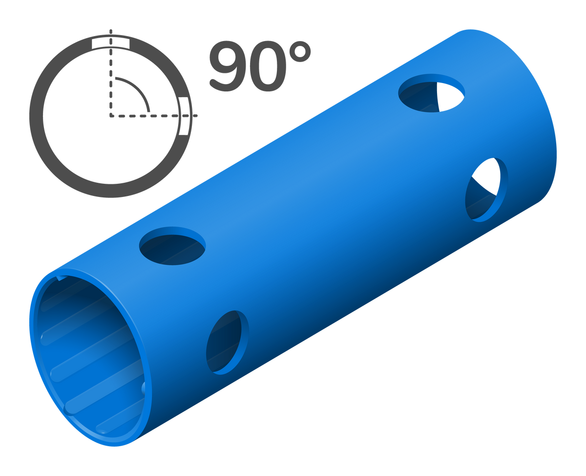 Tubo 15 cm 90° (4 agujeros)