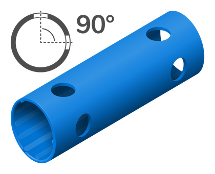 Tube 15 cm 90° (4 holes)