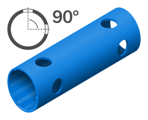 Tubo 15 cm 90° (4 agujeros)