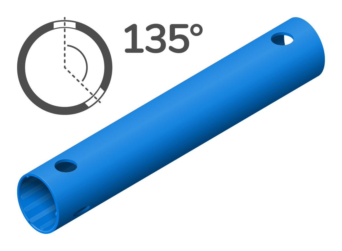 Tube 35 cm 135° (3 trous)