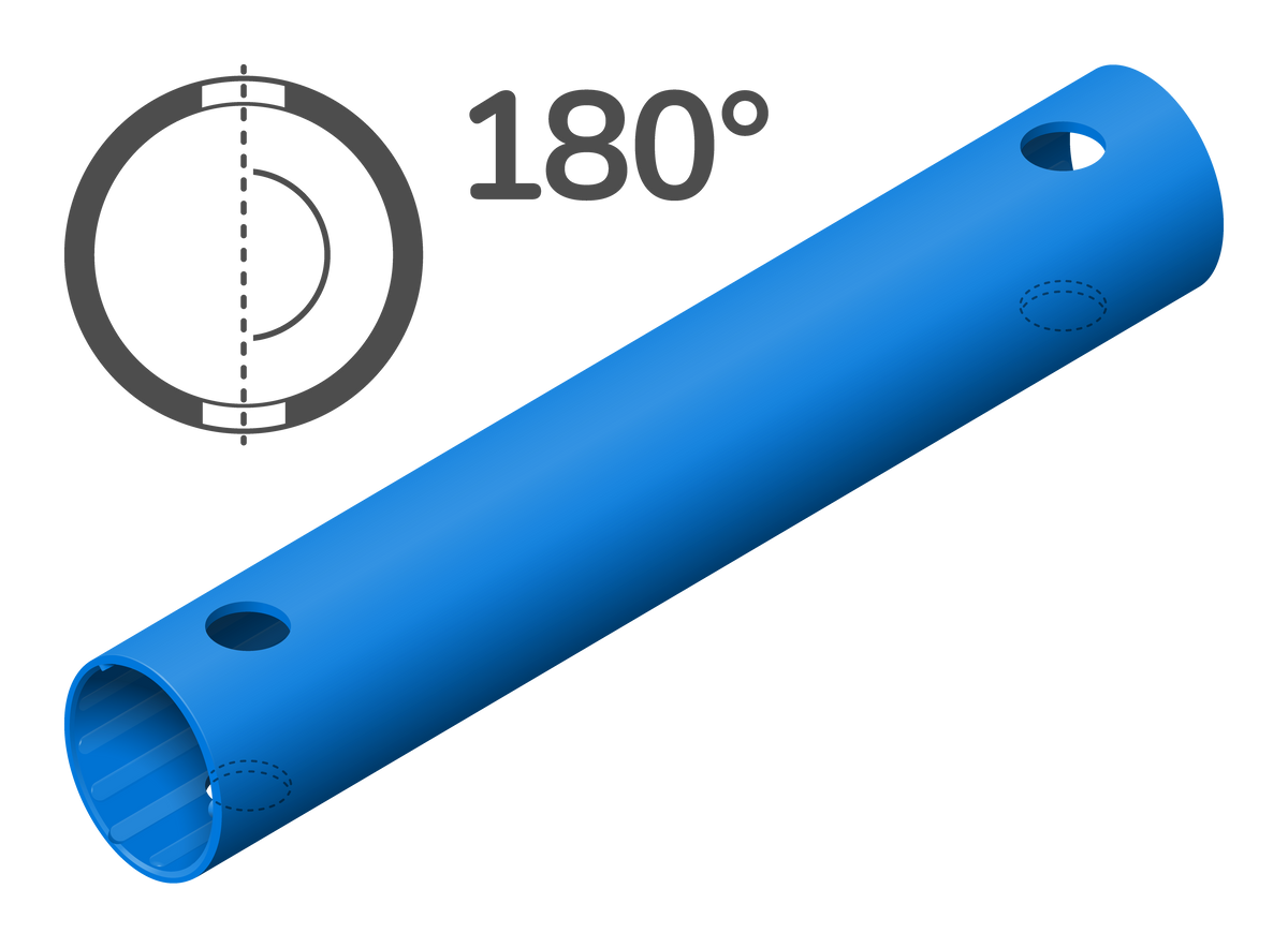 Tube 35 cm 180° (4 trous)