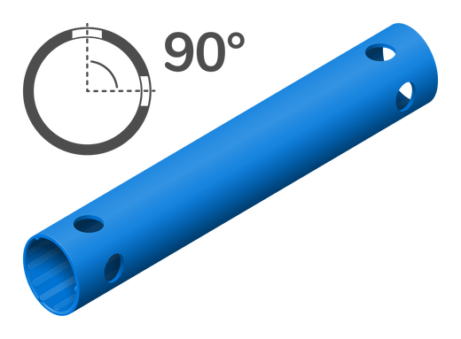 Tubo 35 cm 90° (4 agujeros)