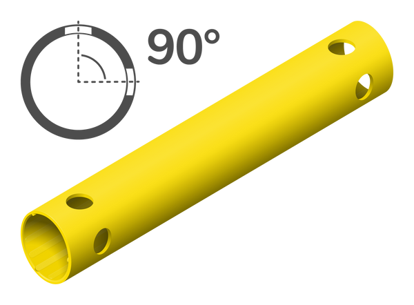 Tube 35 cm 90° (4 holes)